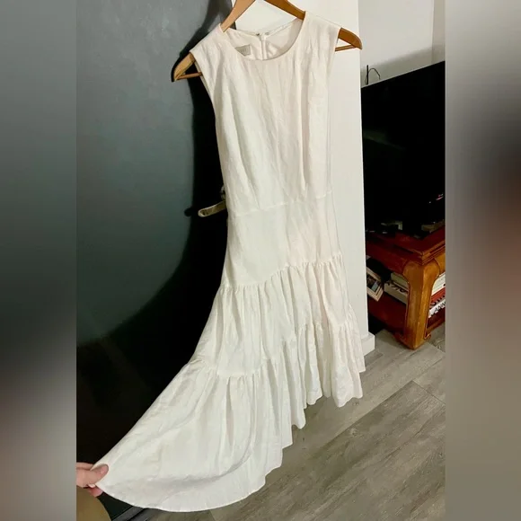 HOBBS White Linen Dress HOBBS White Linen Dress